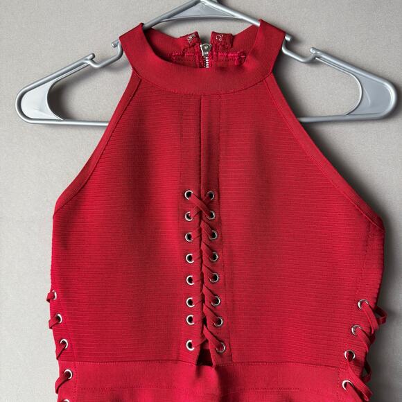 NBD Red Size S party‎ lace up Mini Dress - Picture 2 of 8